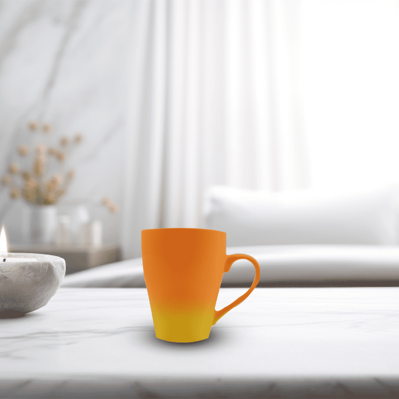 Ombre Dual Tone Coffee Mug(Orange with tint of White)